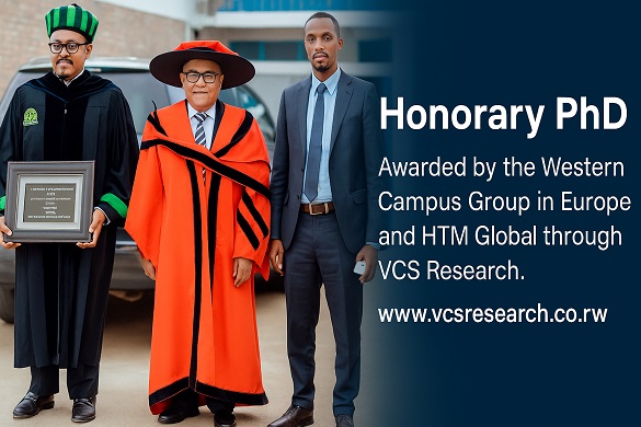 Honorary PhD Program by Western Campus Group in Europe and HTMA GLOBAL through VCS Research .  